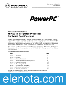 Motorola MPC8240EC datasheet