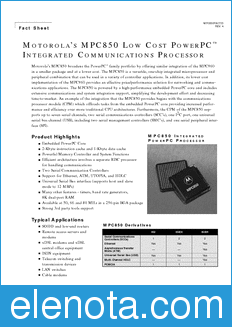 Motorola MPC850FACT datasheet