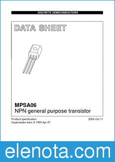 Philips MPSA06 datasheet