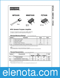 Fairchild MPSA06 datasheet