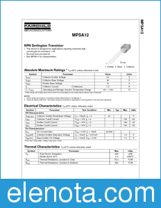 Fairchild MPSA12 datasheet