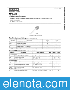 Fairchild MPSA13 datasheet