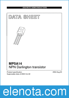Philips MPSA14 datasheet
