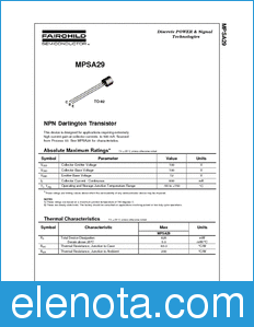 Fairchild MPSA29 datasheet
