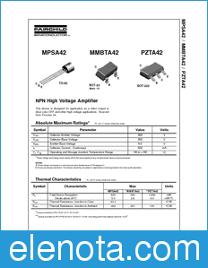 Fairchild MPSA42 datasheet