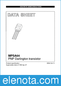 Philips MPSA64 datasheet