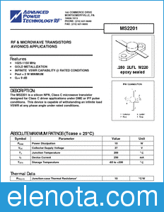 Microsemi MS2201 datasheet