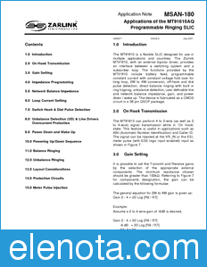 Zarlink Semiconductor MSAN-180 datasheet