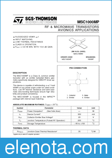 STMicroelectronics MSC1000MP datasheet