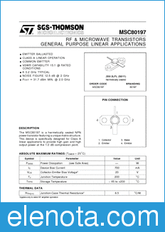 STMicroelectronics MSC80197 datasheet