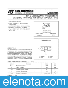 STMicroelectronics MSC82003 datasheet