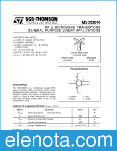 STMicroelectronics MSC82040 datasheet