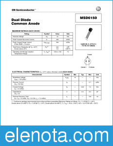 ON Semiconductor MSD6150 datasheet