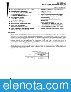 Texas Instruments MSP430C1331 datasheet