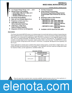 Texas Instruments MSP430F412 datasheet