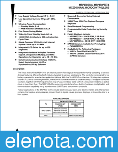Texas Instruments MSP430P337A datasheet