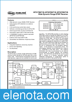 Zarlink Semiconductor MT3170B datasheet