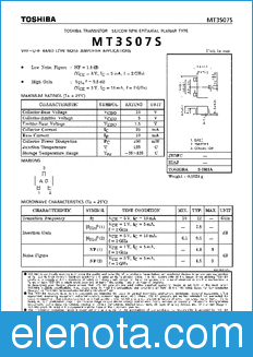 Toshiba MT3S07S datasheet
