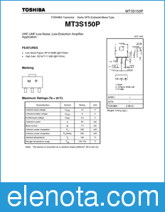 Toshiba MT3S150P datasheet