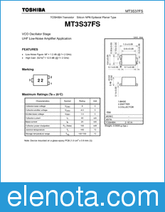 Toshiba MT3S37FS datasheet