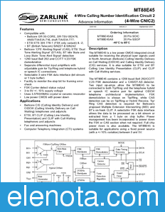 Zarlink Semiconductor MT88E45 datasheet