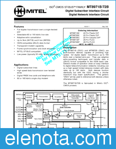 Zarlink Semiconductor MT8971B datasheet