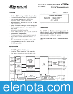 Zarlink Semiconductor MT8976 datasheet