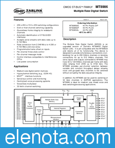 Zarlink Semiconductor MT8986 datasheet