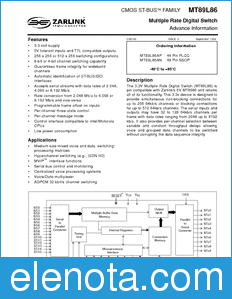 Zarlink Semiconductor MT89L86 datasheet