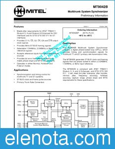 Zarlink Semiconductor MT9042B datasheet