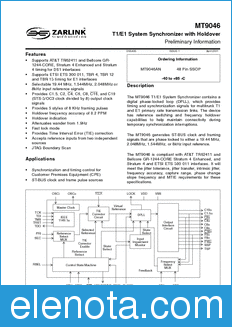 Zarlink Semiconductor MT9046 datasheet