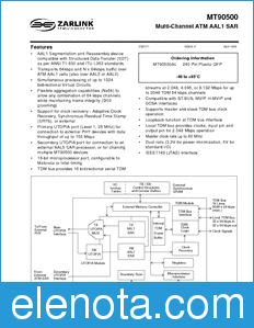 Zarlink Semiconductor MT90500 datasheet