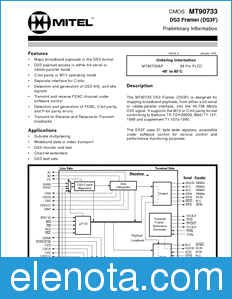Zarlink Semiconductor MT90733 datasheet