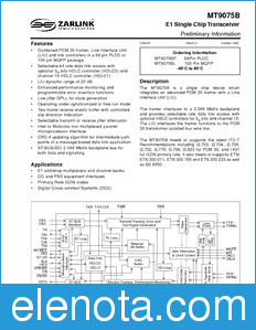 Zarlink Semiconductor MT9075B datasheet