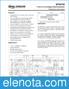 Zarlink Semiconductor MT9076B datasheet