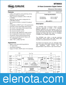 Zarlink Semiconductor MT90863 datasheet