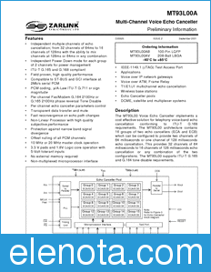Zarlink Semiconductor MT93L00A datasheet