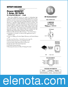 ON Semiconductor MTDF1N03HD datasheet