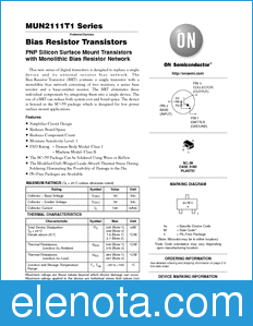 ON Semiconductor MUN2111T1 datasheet