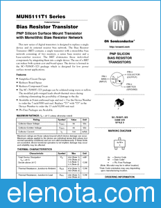 ON Semiconductor MUN5111T1 datasheet