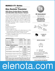 ON Semiconductor MUN5211T1 datasheet