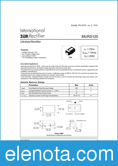 International Rectifier MURS120 datasheet