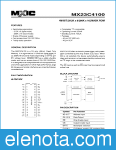 MACRONIX MX23C4100 datasheet