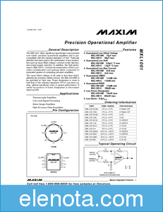 MAXIM - Dallas Semiconductor MXL1001 datasheet