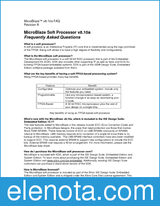 Xilinx MicroBlaze FAQ datasheet