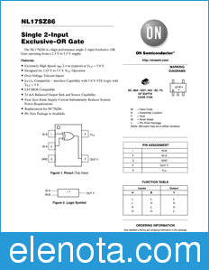ON Semiconductor NL17SZ86 datasheet