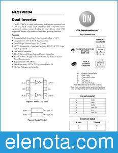 ON Semiconductor NL27WZ04 datasheet