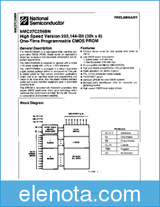 National Semiconductor NMC27C256BN datasheet