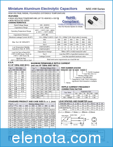 NIC-Components NREHW101M40010X12.5F datasheet