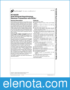National Semiconductor NS16C552 datasheet